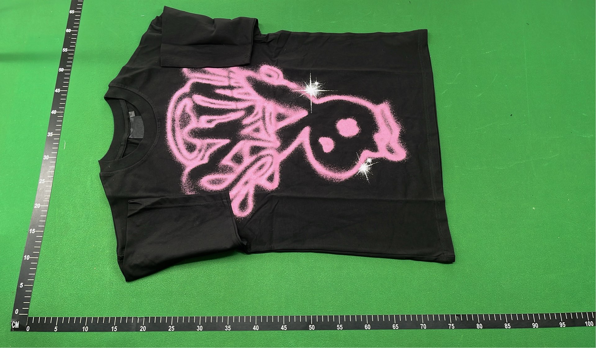 Pink Graffiti Bunny T-Shirt Black