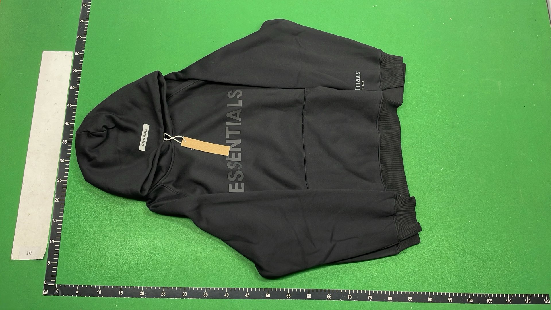 Essentials Black Hoodie - Minimalist Streetwear Design