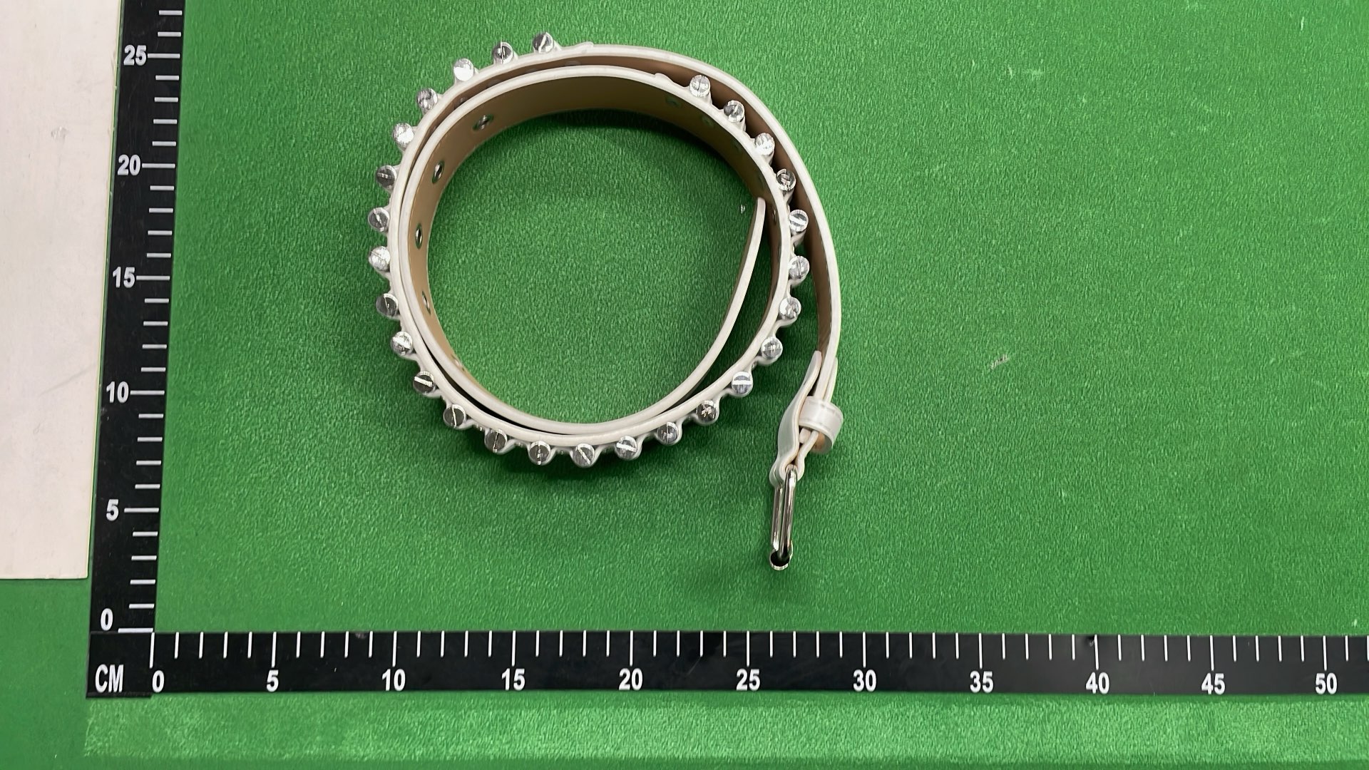 Blue Leather Belt with Silver Spikes and Bullet Design