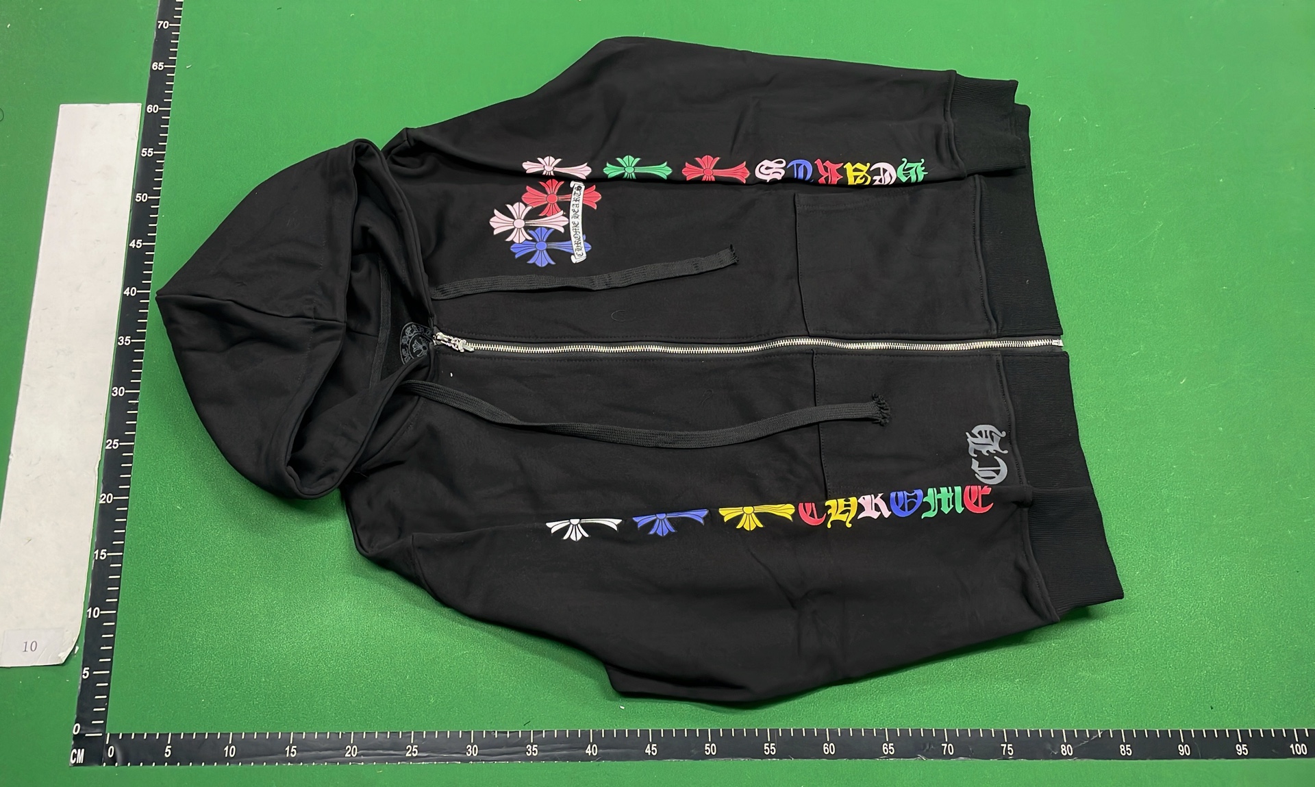Chrome Hearts Black Zip-Up Hoodie with Embroidered Logo