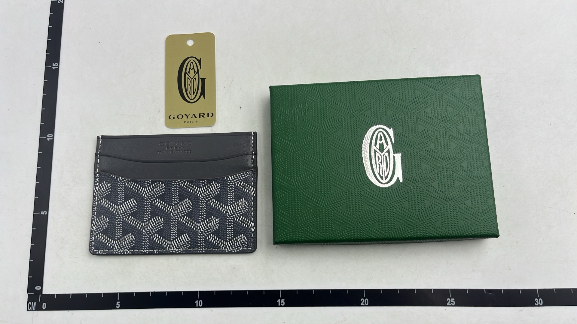 Goyard Card Holder with Signature Canvas and Leather Trim