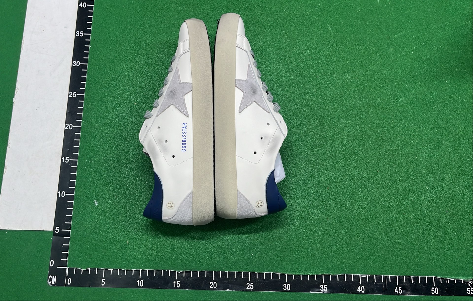 GGDBX Star Sneakers - White Leather Glitter Shoes for Women