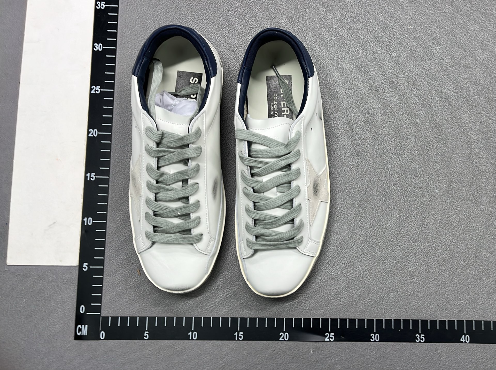GGDBX Star Sneakers - White Leather Glitter Shoes for Women
