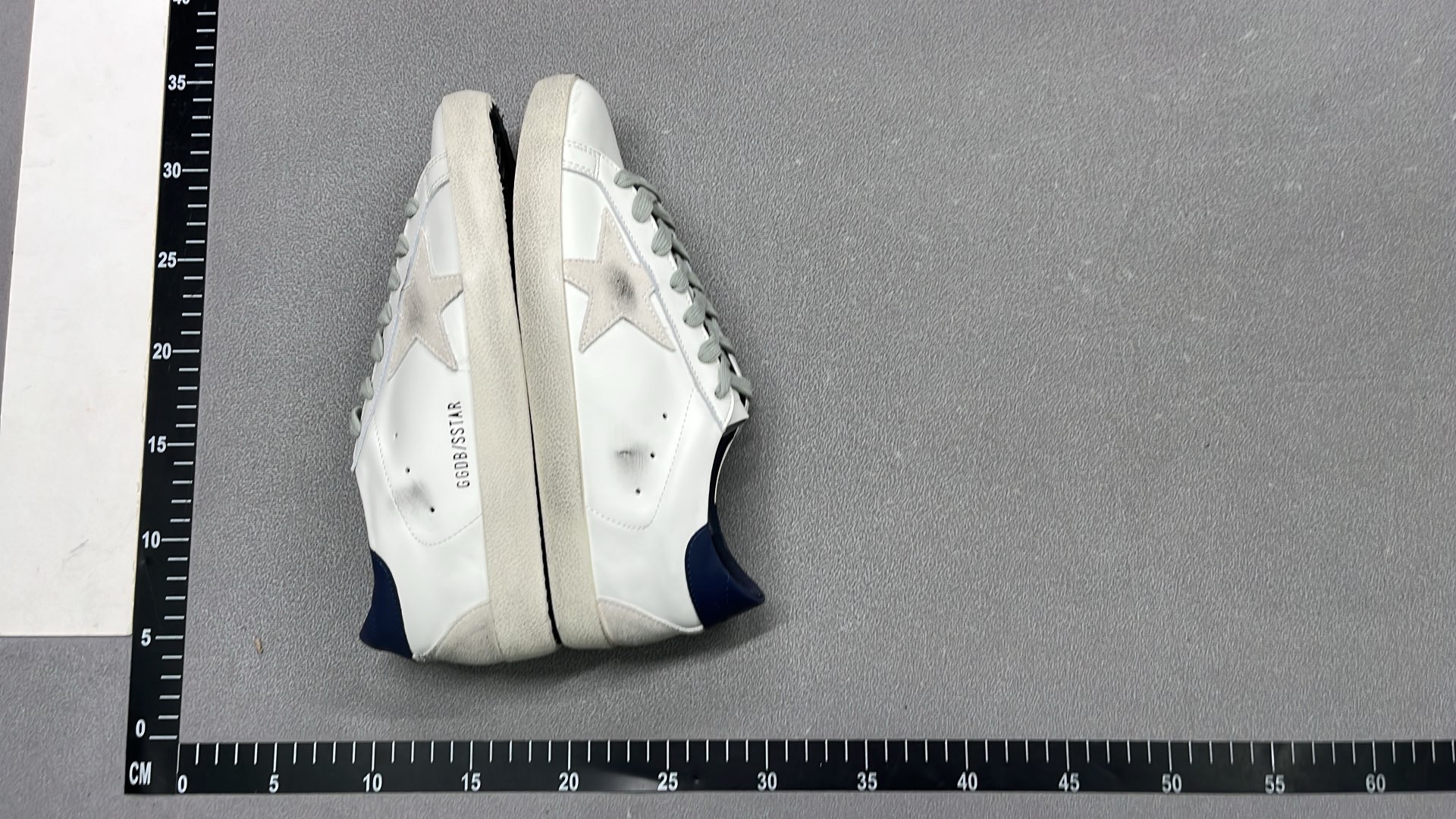 GGDBX Star Sneakers - White Leather Glitter Shoes for Women
