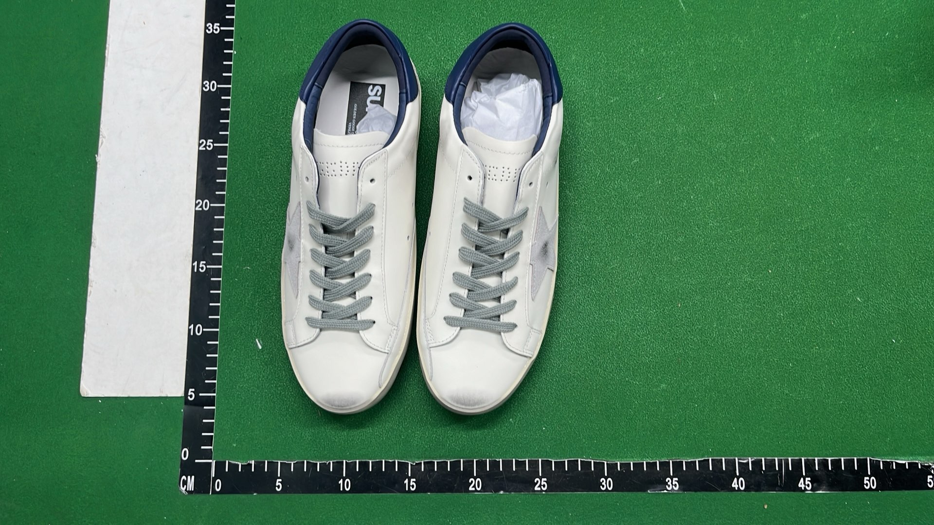 GGDBX Star Sneakers - White Leather Glitter Shoes for Women