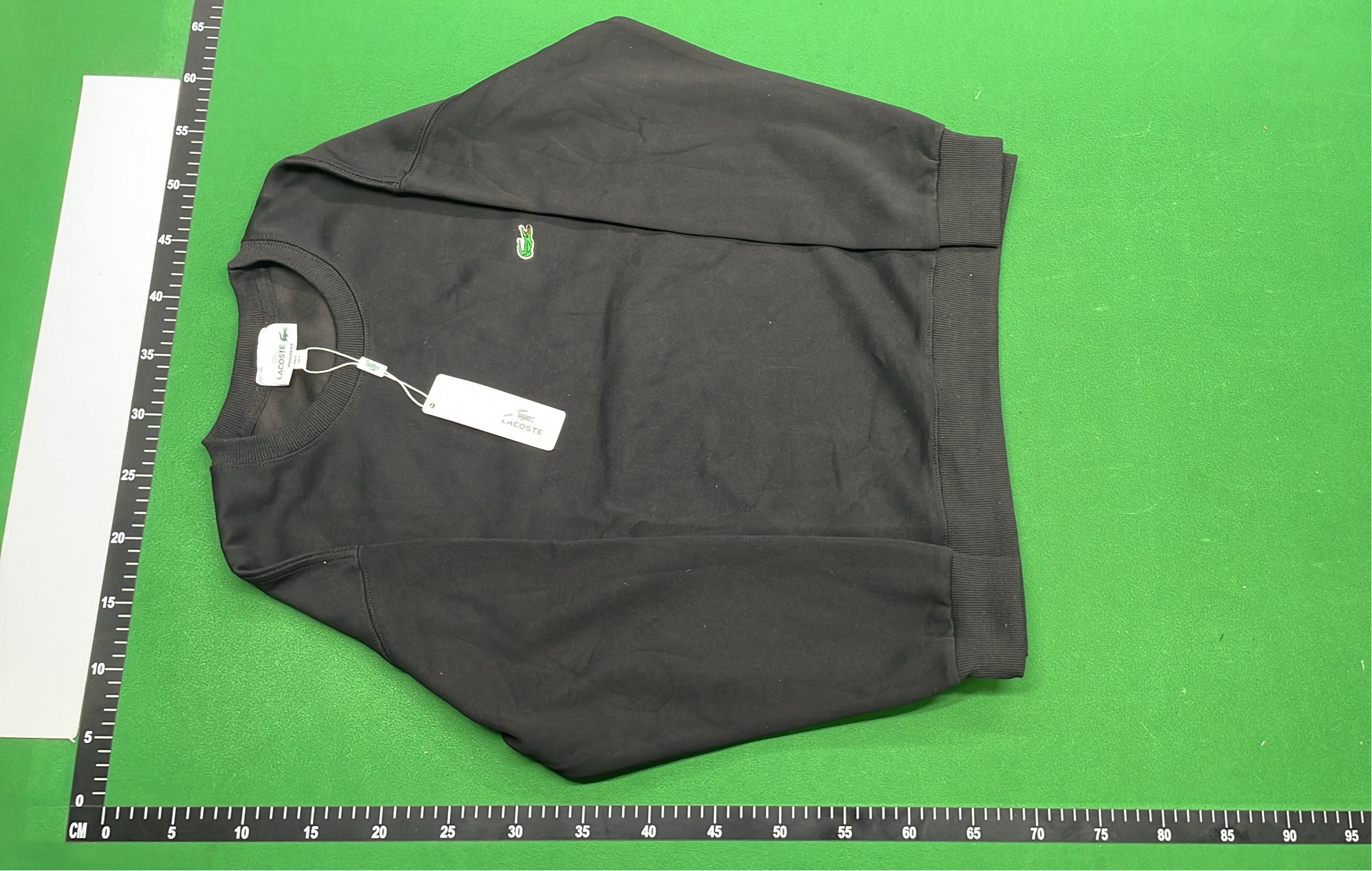 Lacoste Black Crewneck Sweatshirt with Crocodile Logo