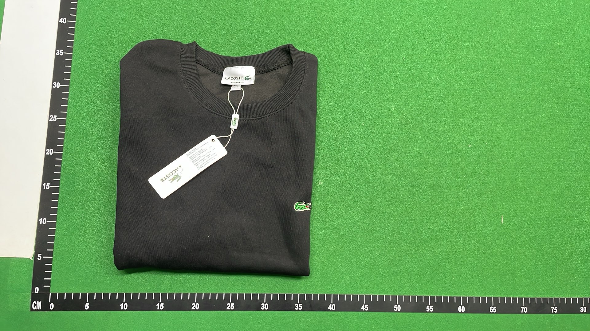 Lacoste Black Crewneck Sweatshirt with Crocodile Logo