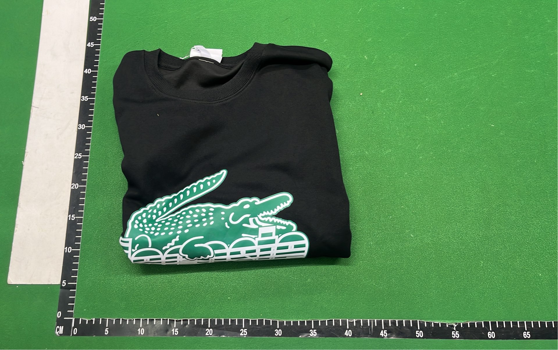 Lacoste Black Crewneck Sweatshirt with Crocodile Logo