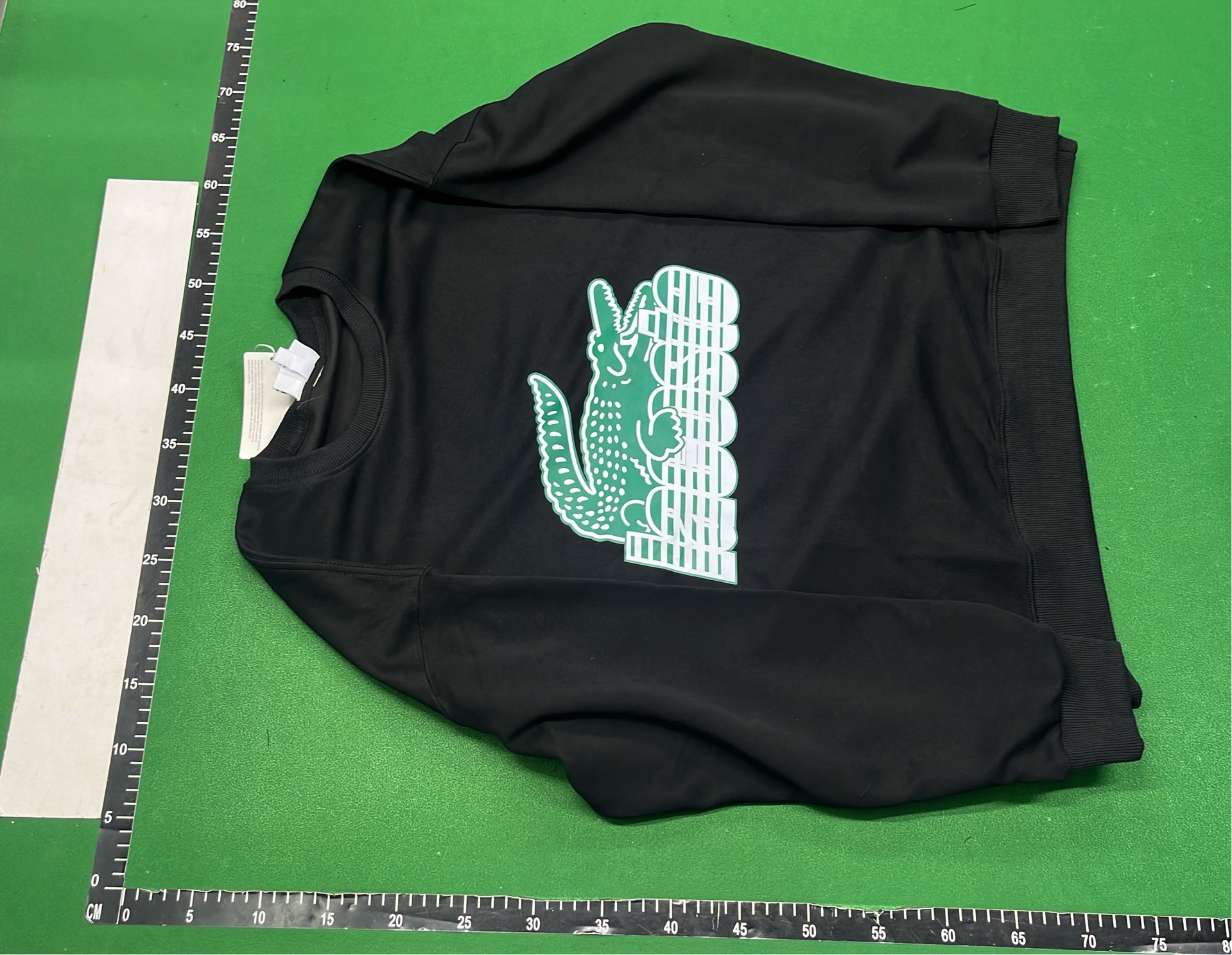 Lacoste Black Crewneck Sweatshirt with Crocodile Logo
