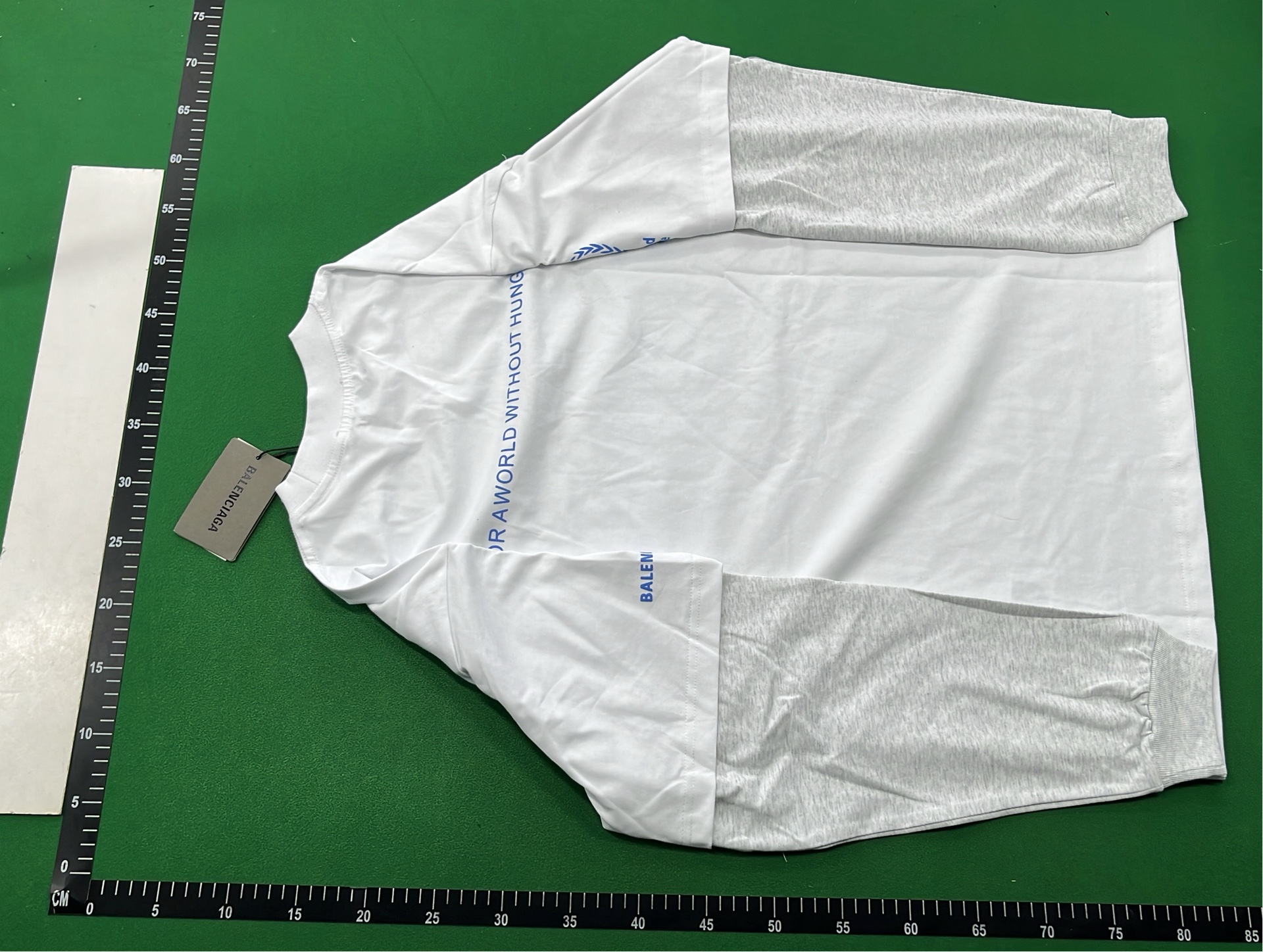 WFP x Balenciaga White T-Shirt with Blue Print