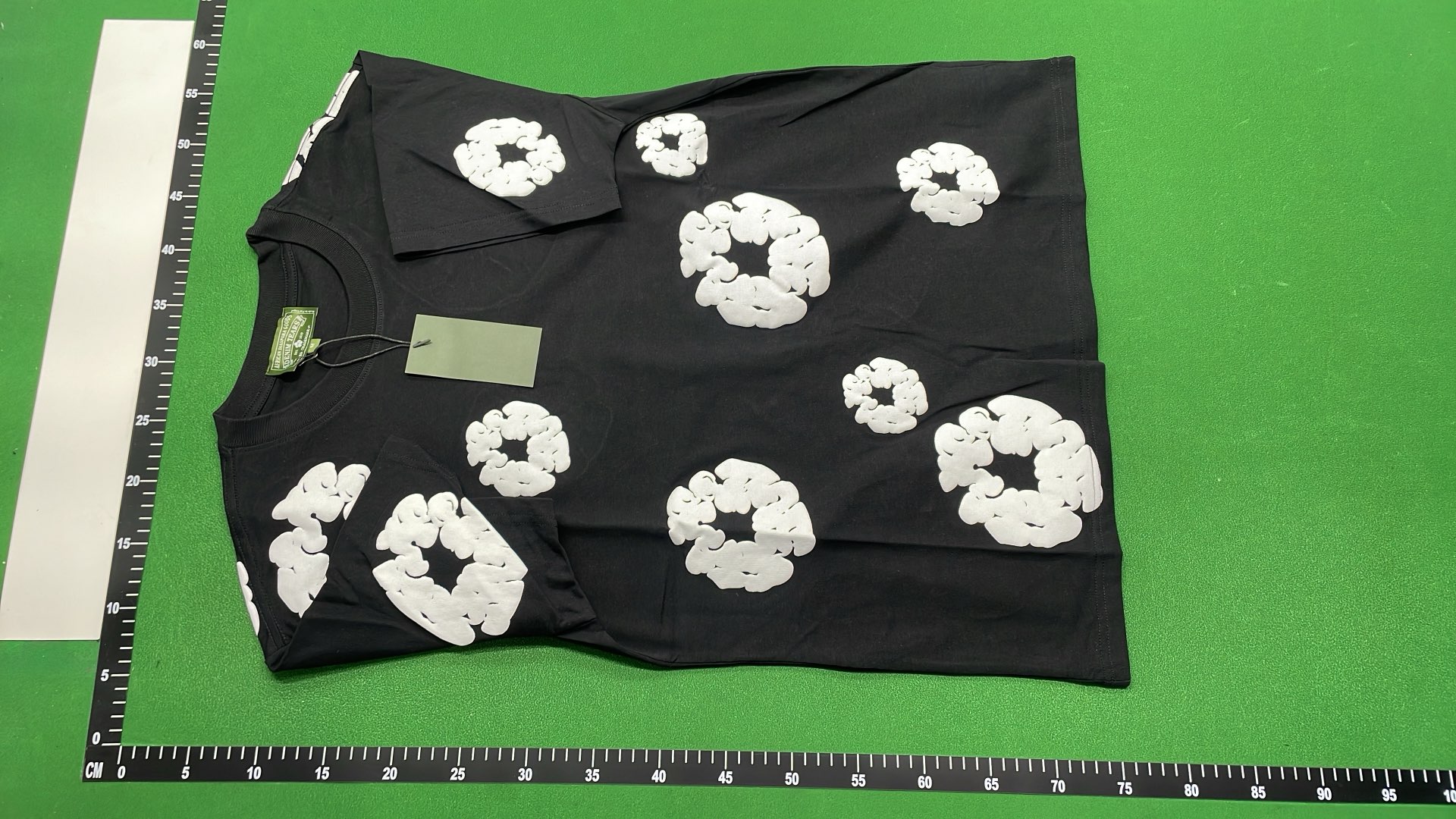 Gray T-Shirt with White Cloud Pattern Print