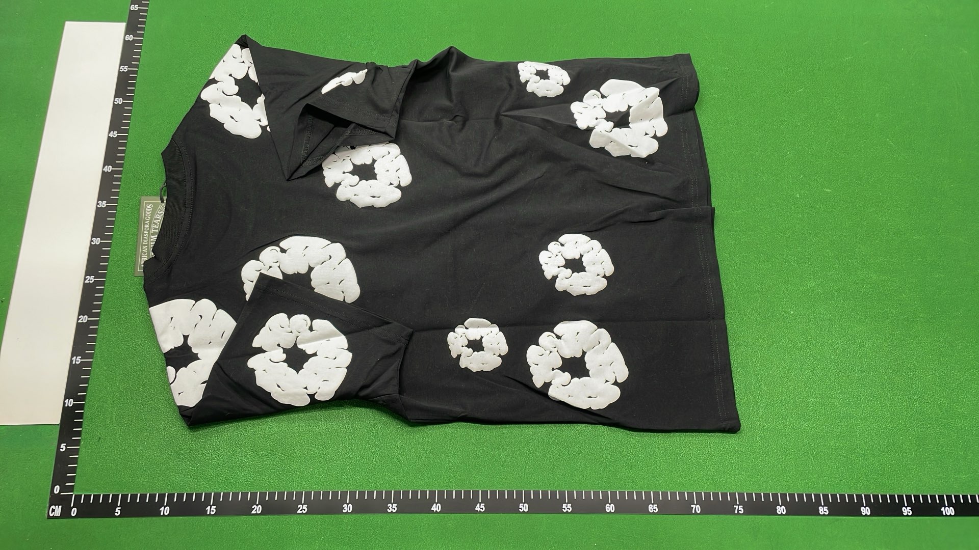 Gray T-Shirt with White Cloud Pattern Print