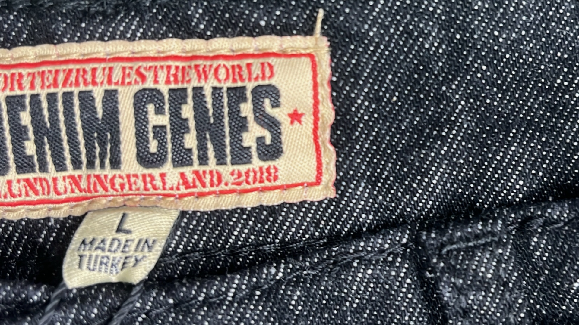 Black Denim Shorts with White Stitching Design