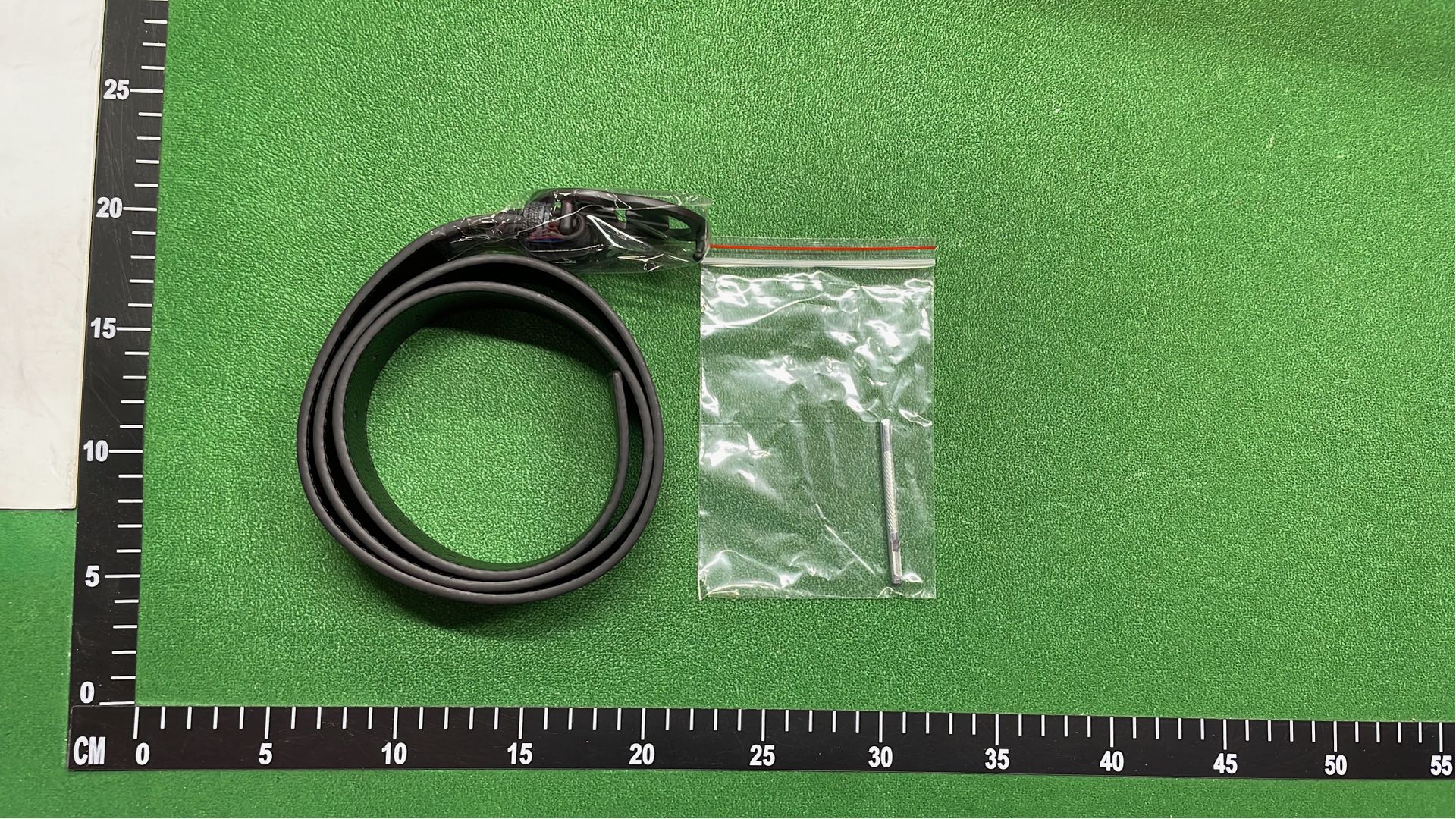 Black Leather Belt with Red and Green Stripe - Gucci G Buckle