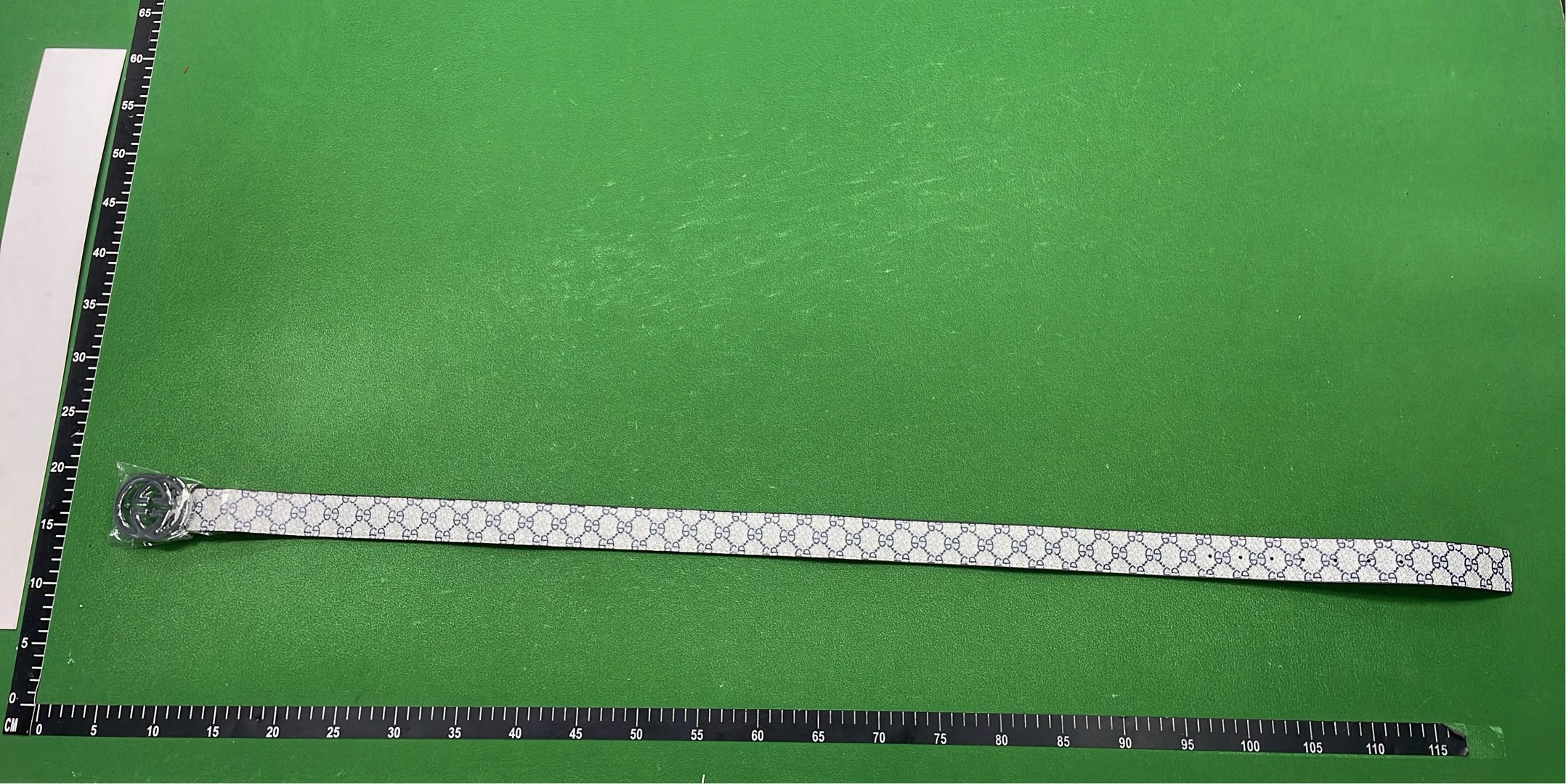 Black Leather Belt with Red and Green Stripe - Gucci G Buckle