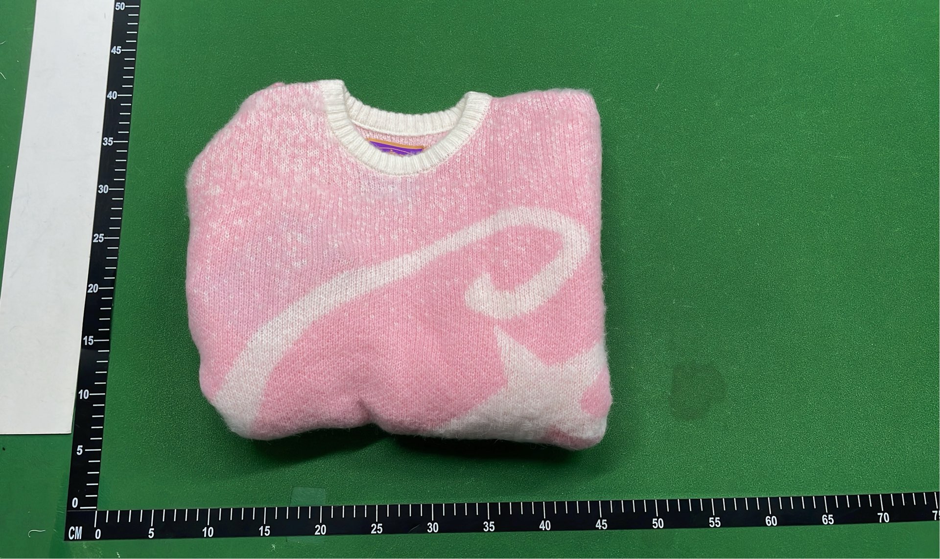 Pink Knit Sweater with Abstract Pattern