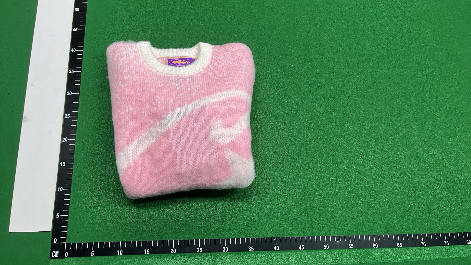 Pink Knit Sweater with Abstract Pattern