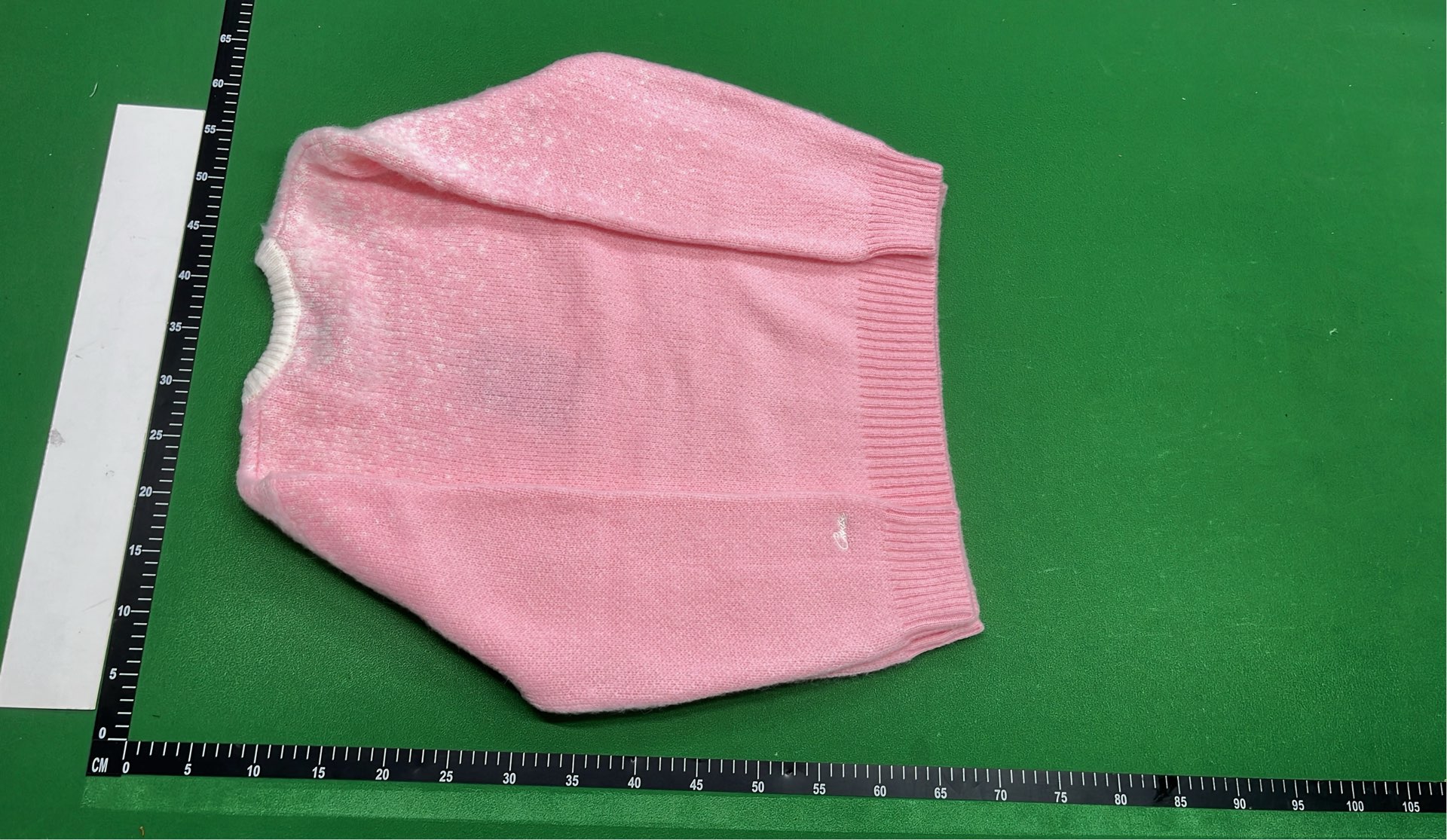 Pink Knit Sweater with Abstract Pattern