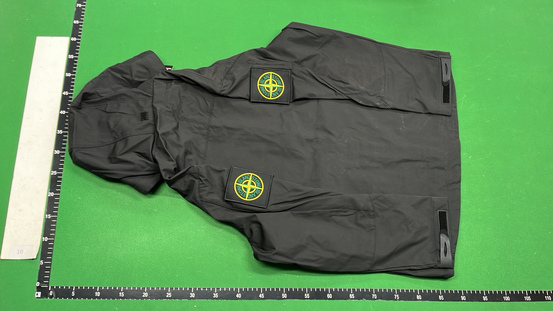 Stone Island Black Hooded Jacket with Compass Logo