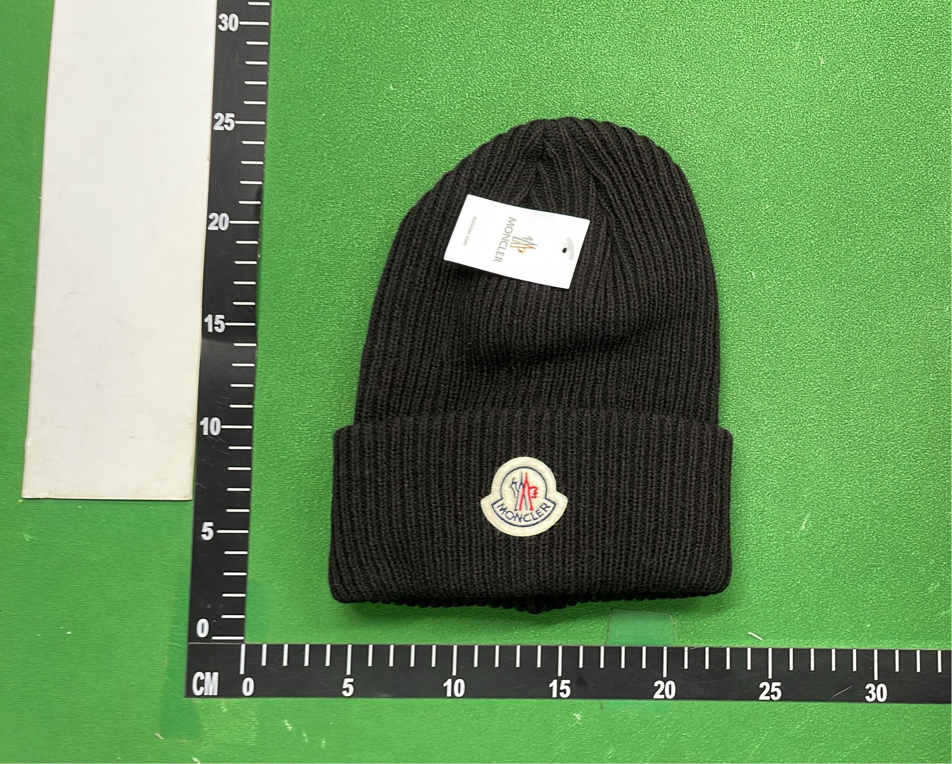 MONCLER Knit Beanie Hat with Logo Patch