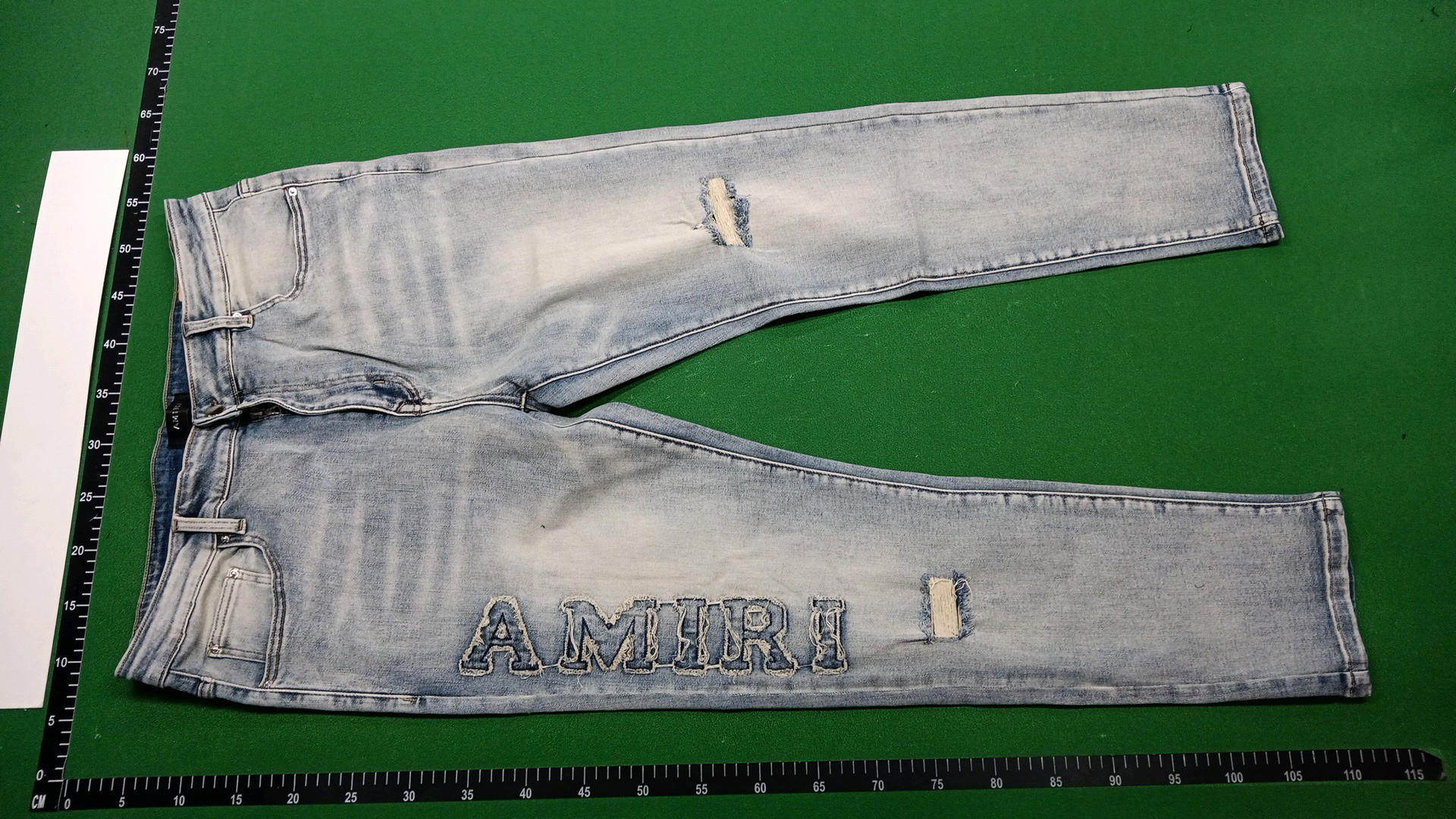 Distressed Denim Jeans with Embroidery and Rips