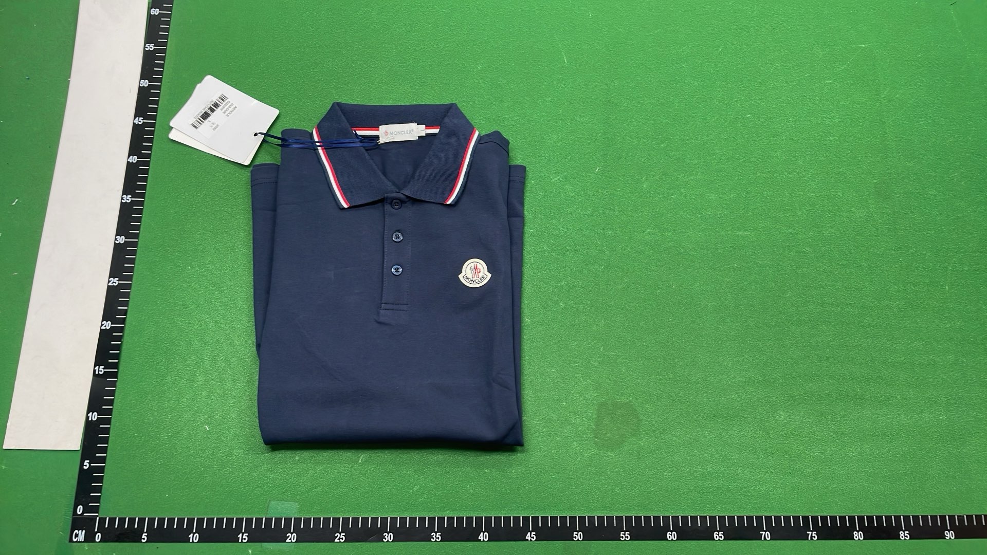 Moncler Men's Navy Polo Shirt with Logo and Trim