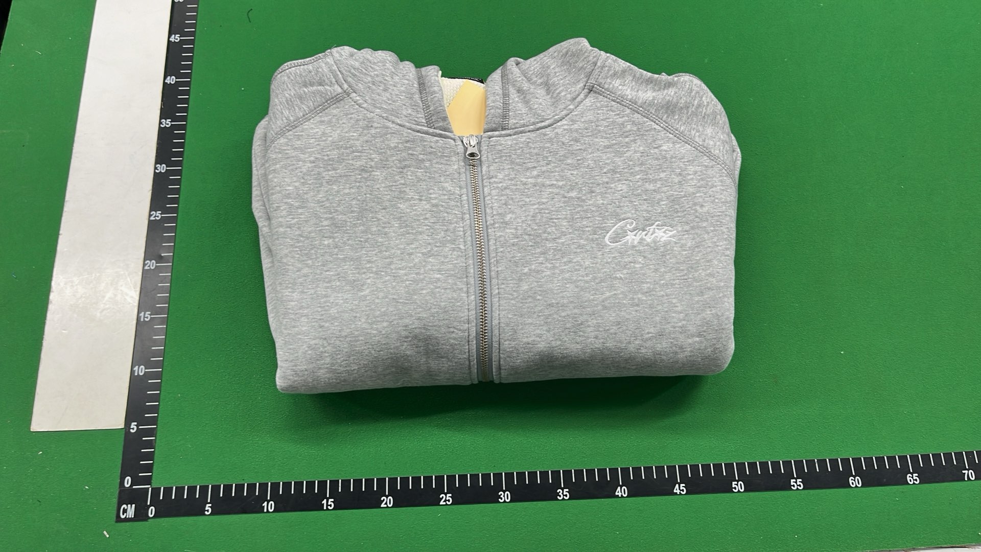 Gray Zip-Up Hoodie with Cream Lining