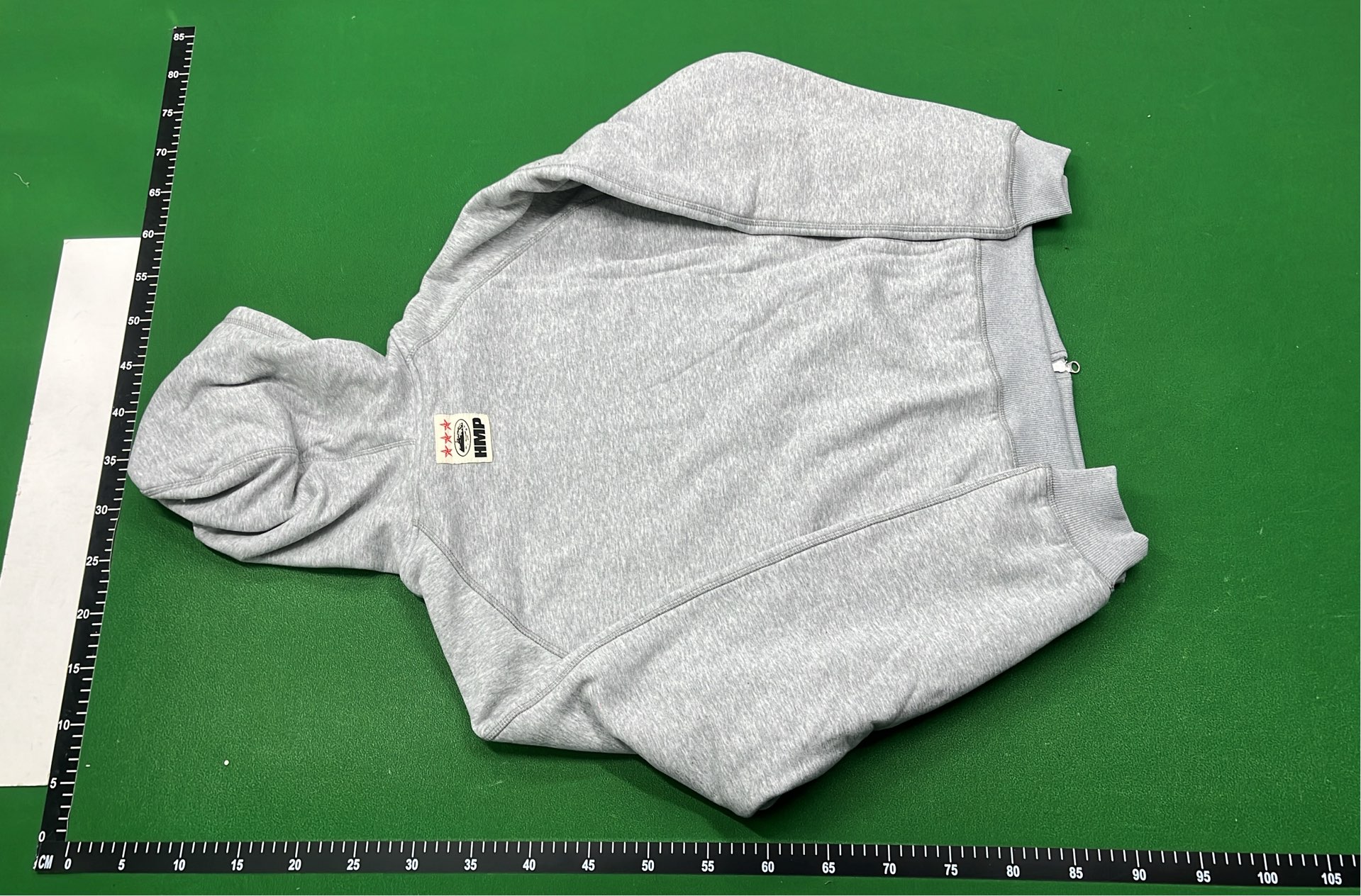 Gray Zip-Up Hoodie with Cream Lining