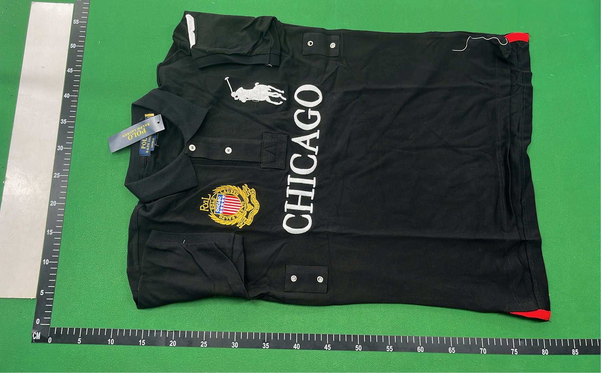 Chicago Polo Shirt Black with Big Pony Logo