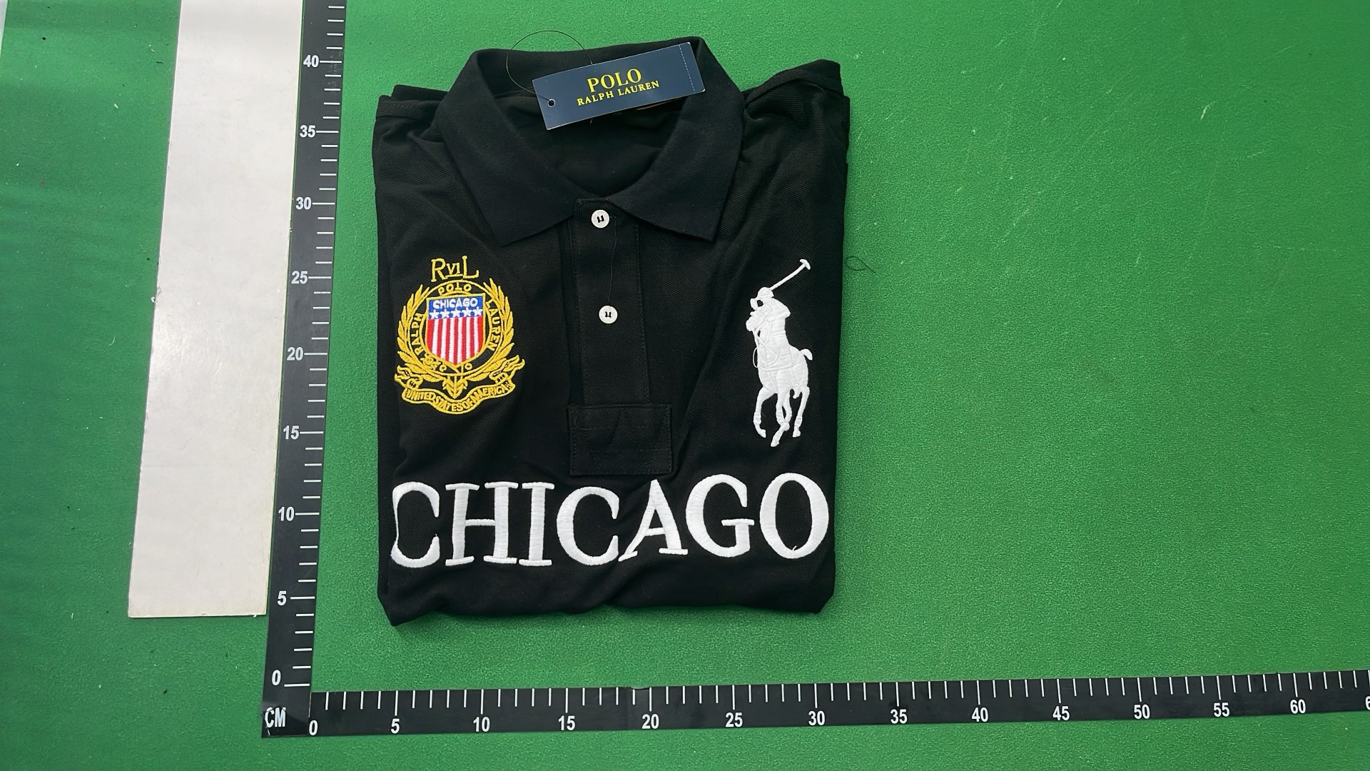 Chicago Polo Shirt Black with Big Pony Logo