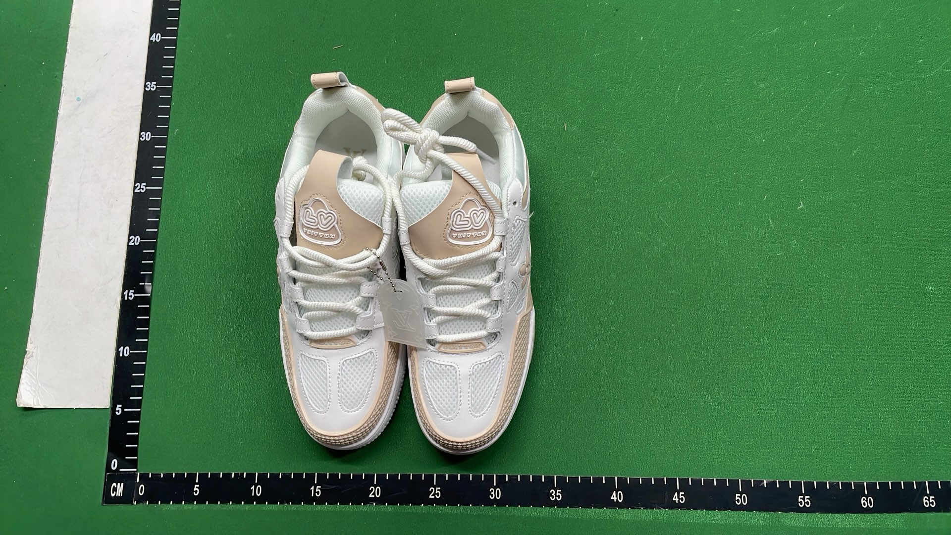 Louis Vuitton Navy Blue and White Sneakers with Flower Logo