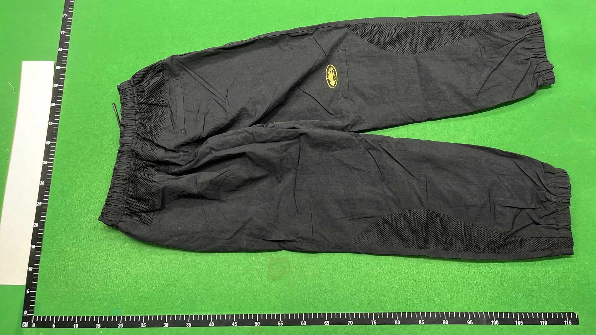 Black Celtic Brand Track Pants with Logo and Mesh Panels