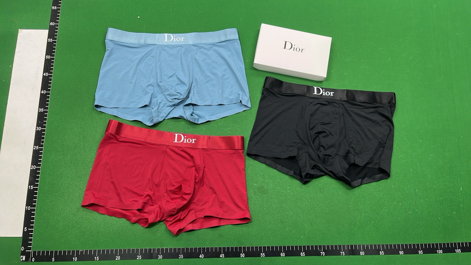 Dior Men's Silk Boxer Briefs in Red, Blue and Black