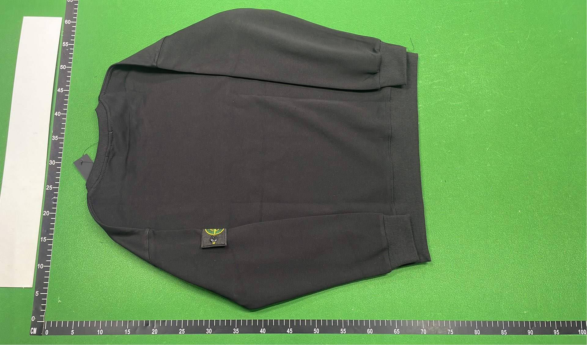 Stone Island Black Crewneck Sweatshirt with Logo Patch