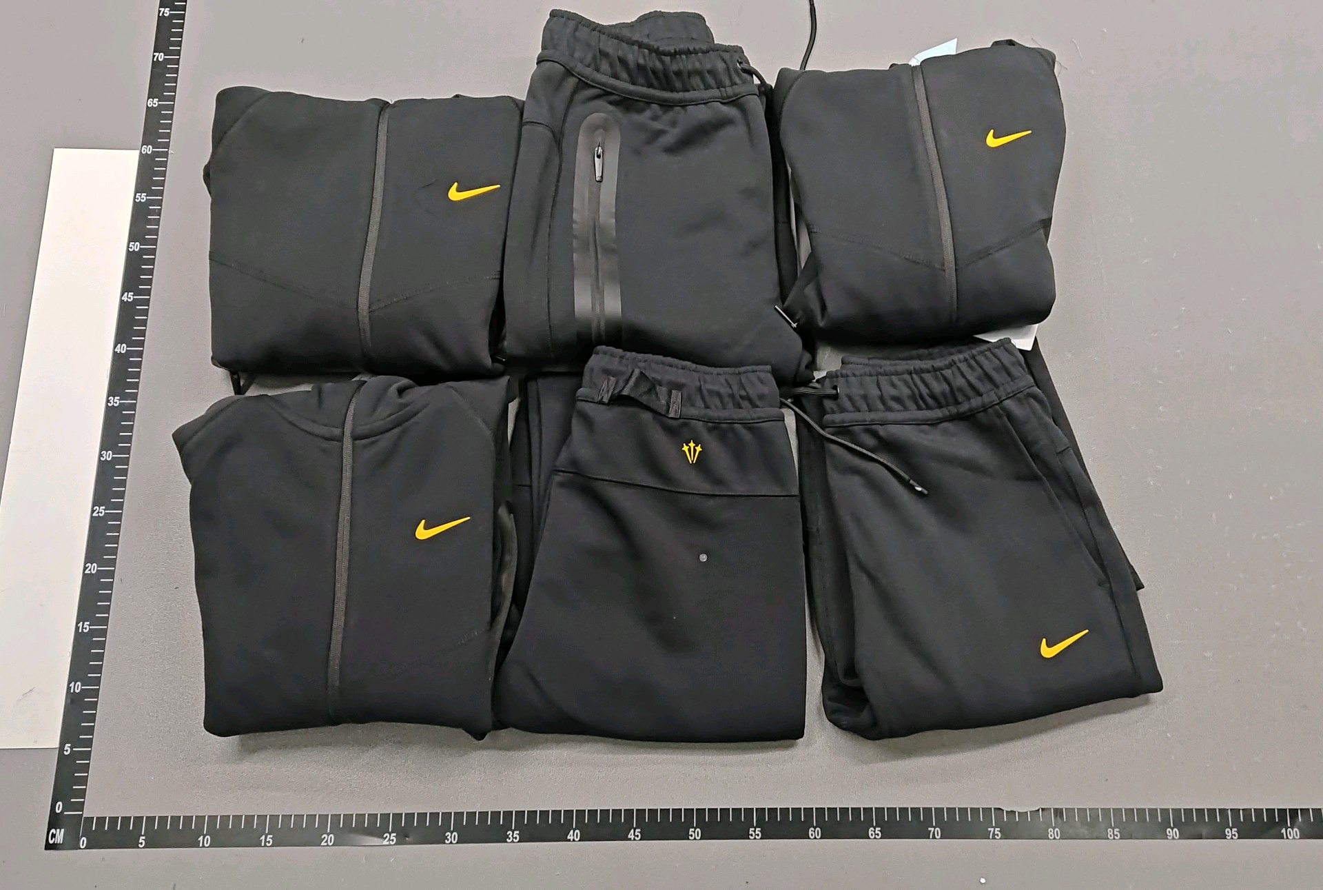 Nike Black Hoodie and Pants Set with Yellow Logo