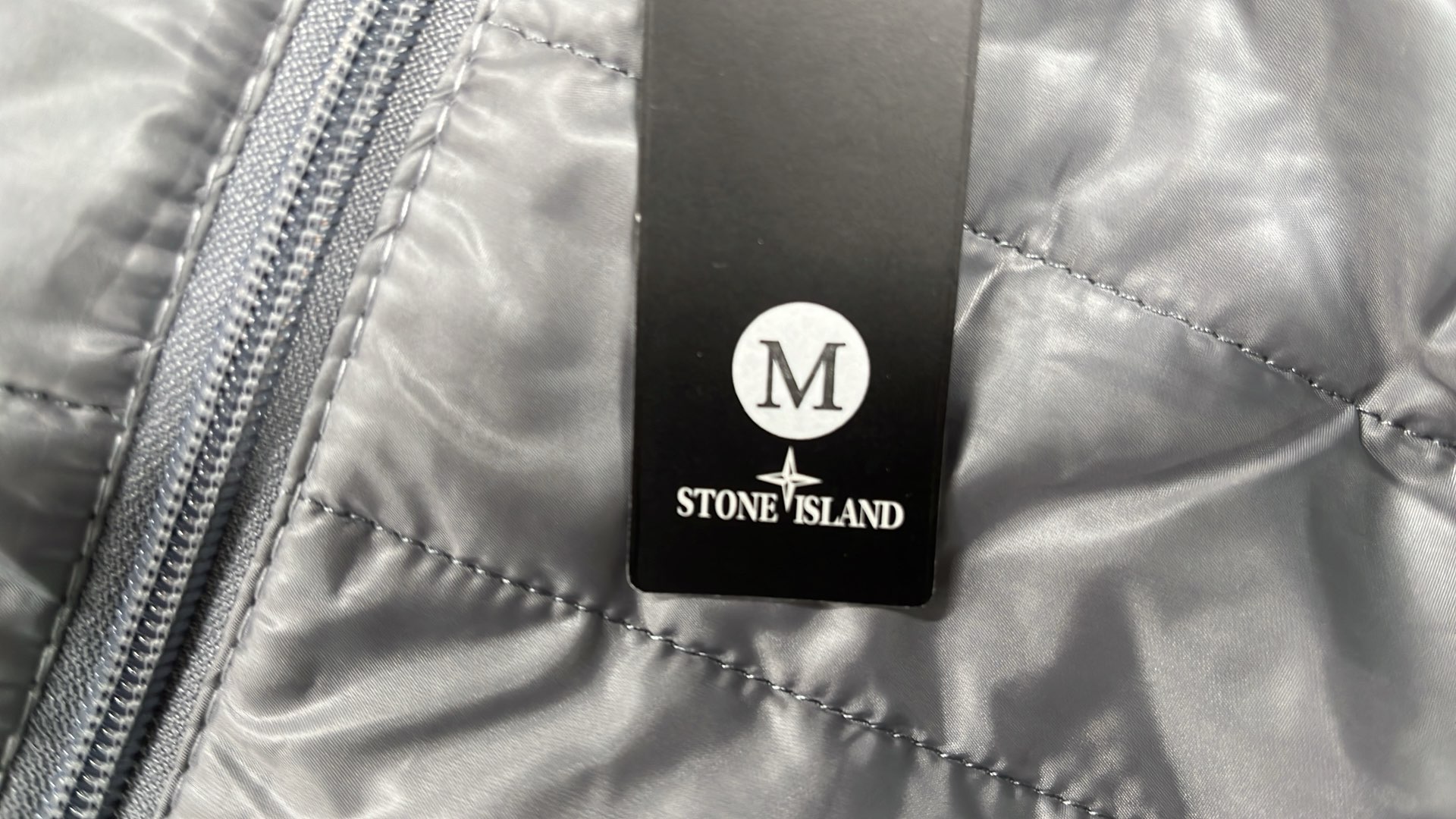 Blue Quilted Hooded Jacket for Men
