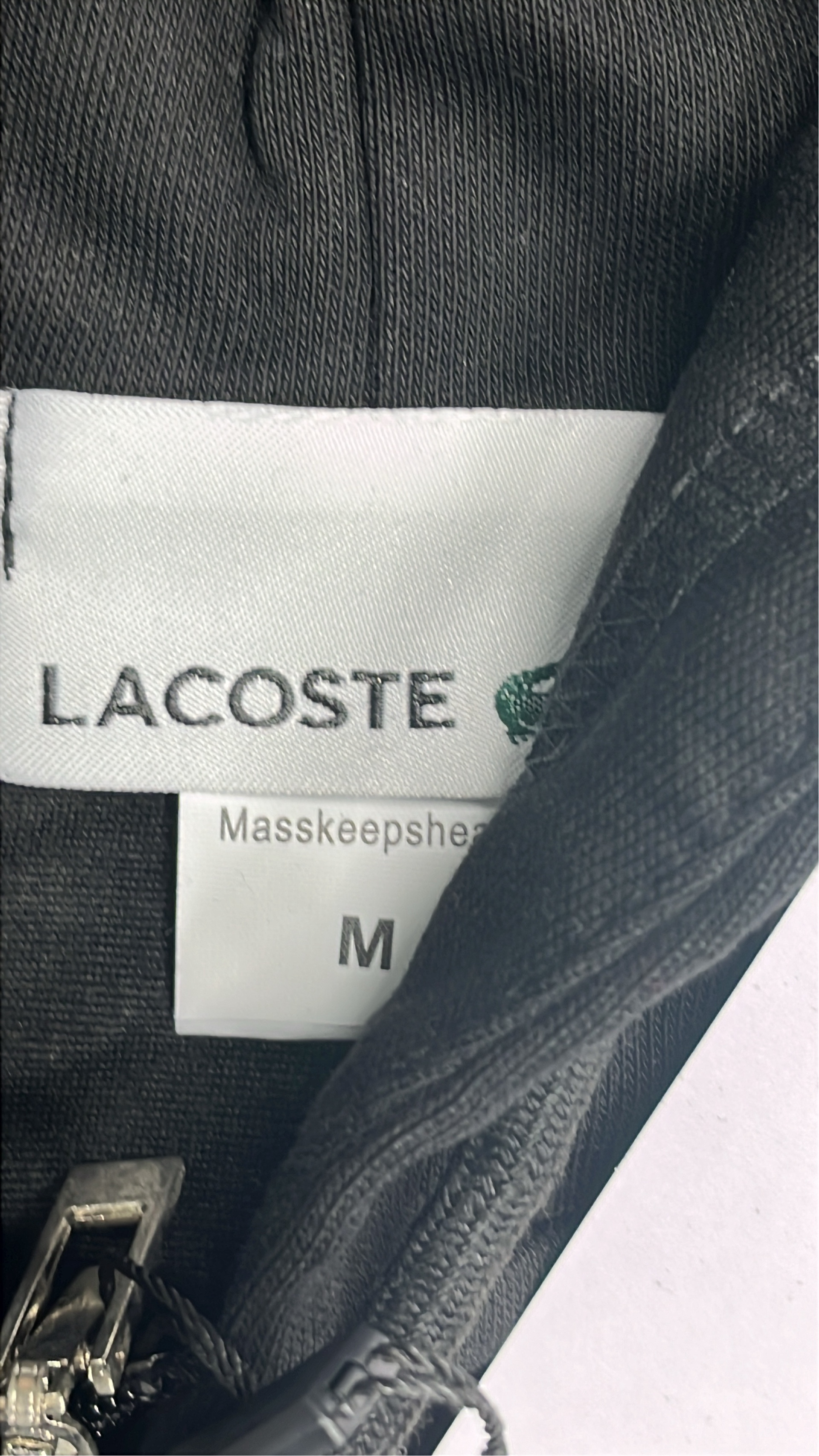 Lacoste Men's Navy Blue Zip-Up Hoodie with Crocodile Logo