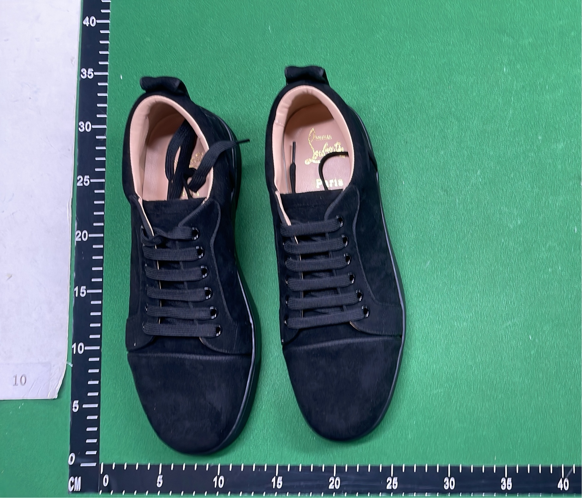 Black Spike Low Top Sneakers with Red Sole