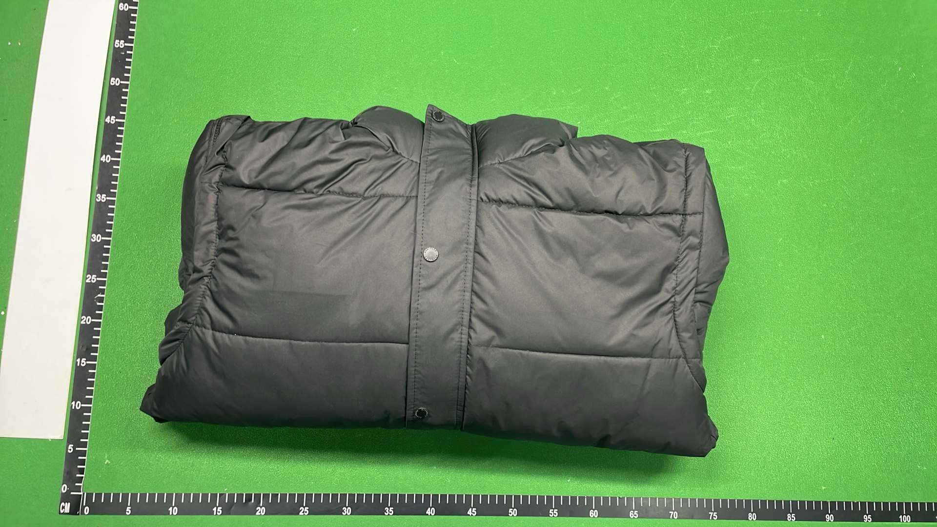 Men's Black Down Puffer Jacket with Hood and Logo Patch