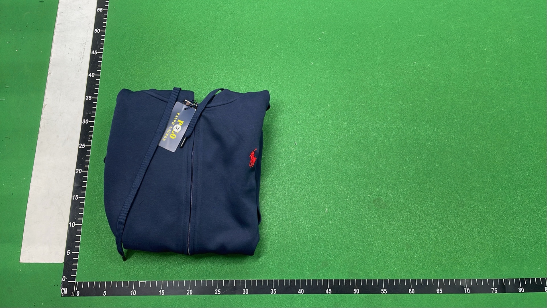 Black Full-Zip Hoodie with Red Pony Logo