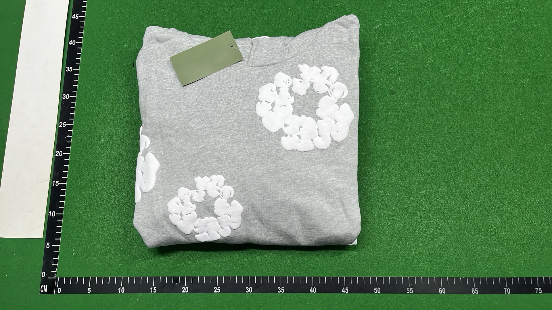 Olive Green Sweatpants with White Hair Scrunchie Print