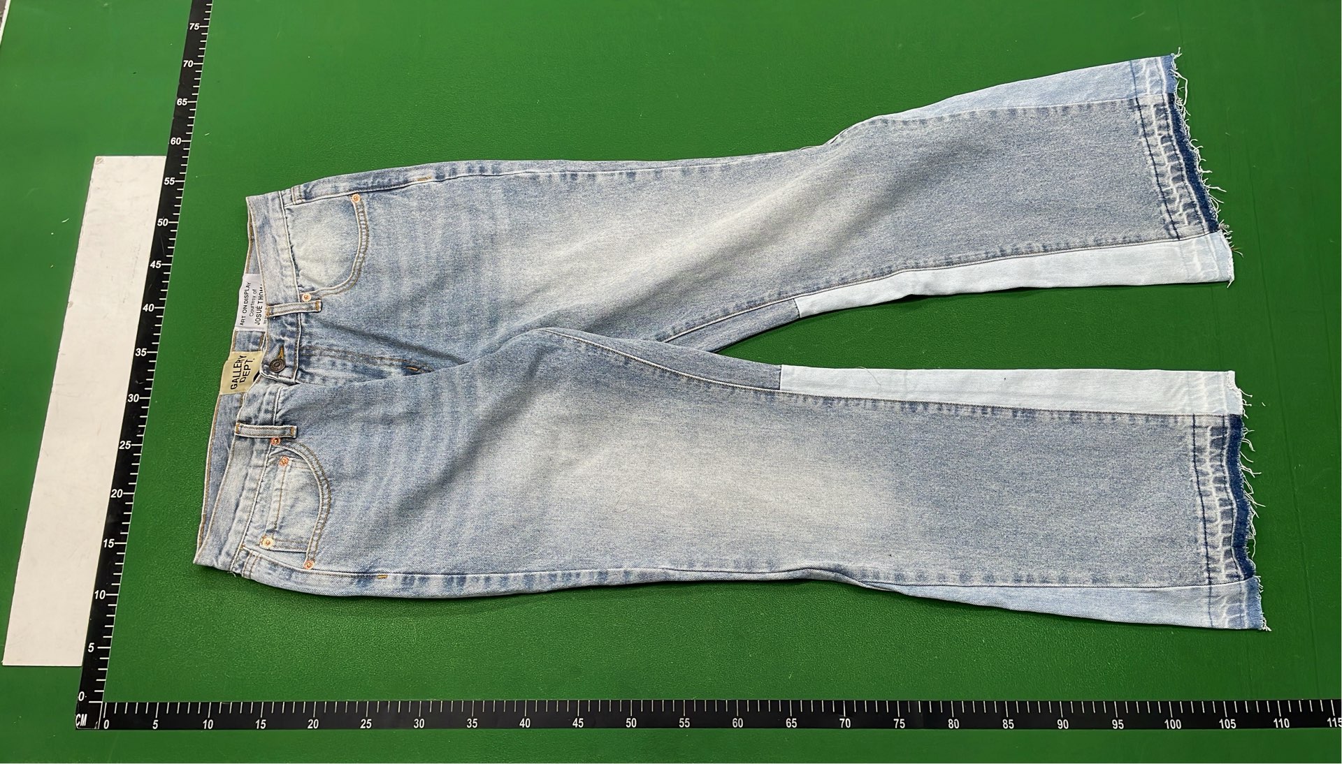 Vintage Patchwork Denim Jeans with Frayed Hem