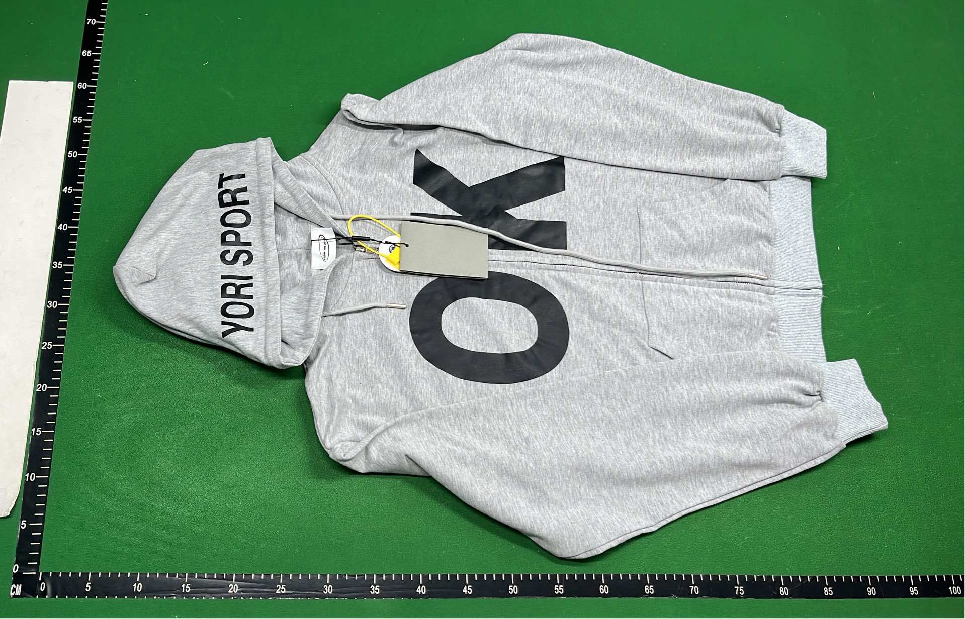 OK Printed Hoodie Zip-Up Sweatshirt Gray Men's Casual Wear