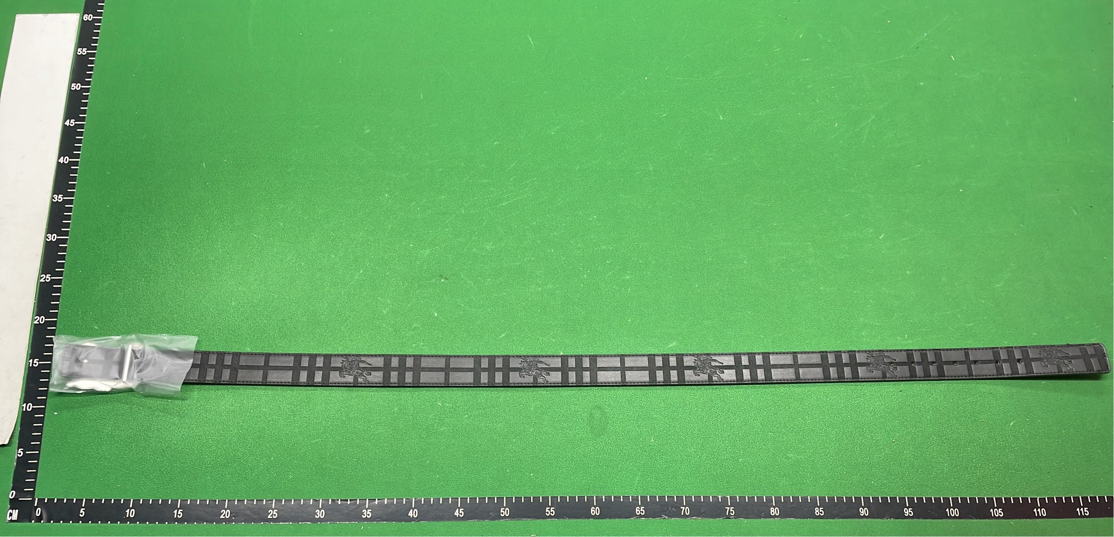 Burberry Monogram Belt with Gold Buckle