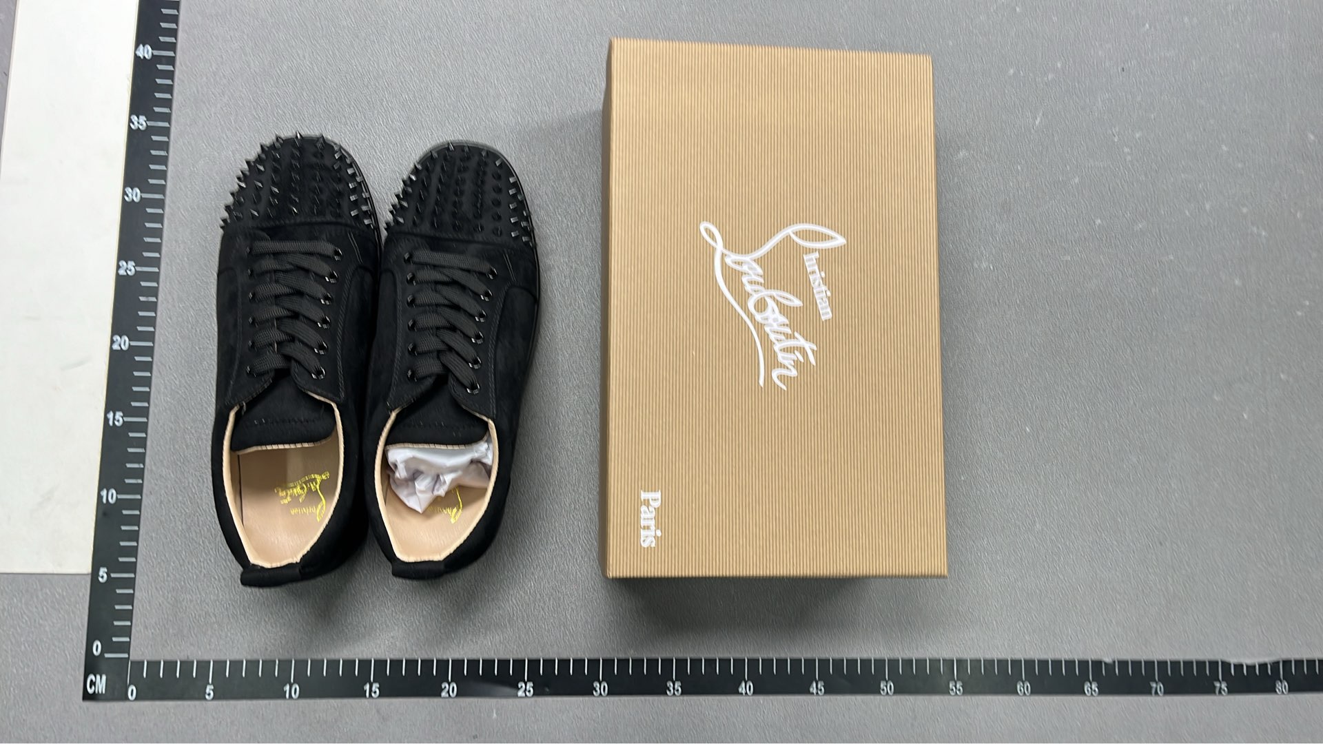 Black Spike Low Top Sneakers for Men