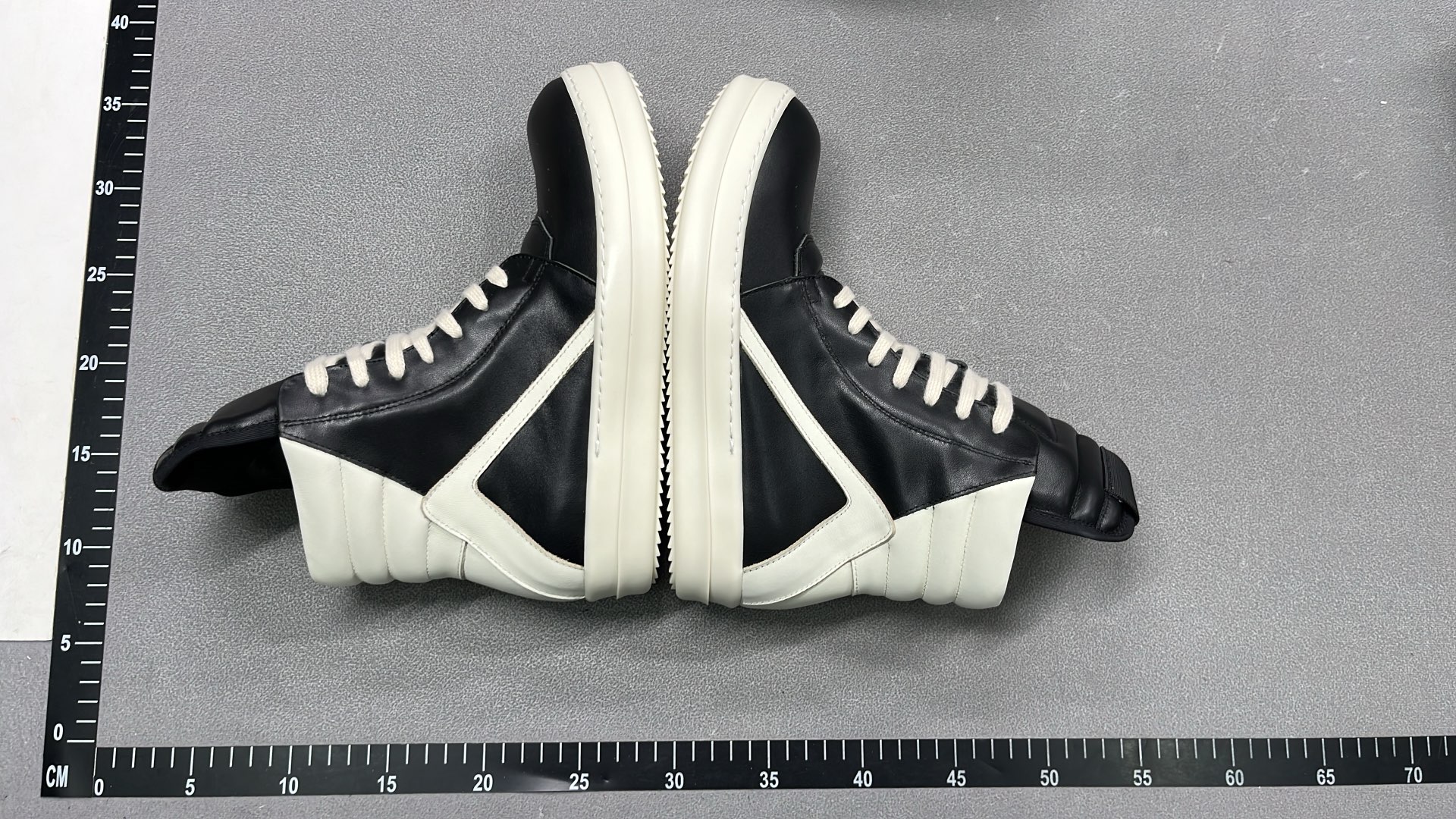 Rick Owens Black High-Top Sneakers with White Accents