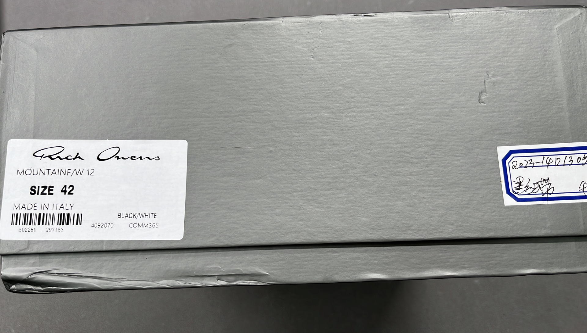 Rick Owens Black High-Top Sneakers with White Accents