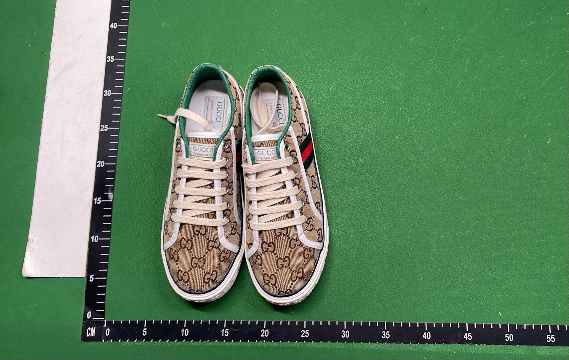 Gucci GG Supreme Canvas Sneakers with Green Trim