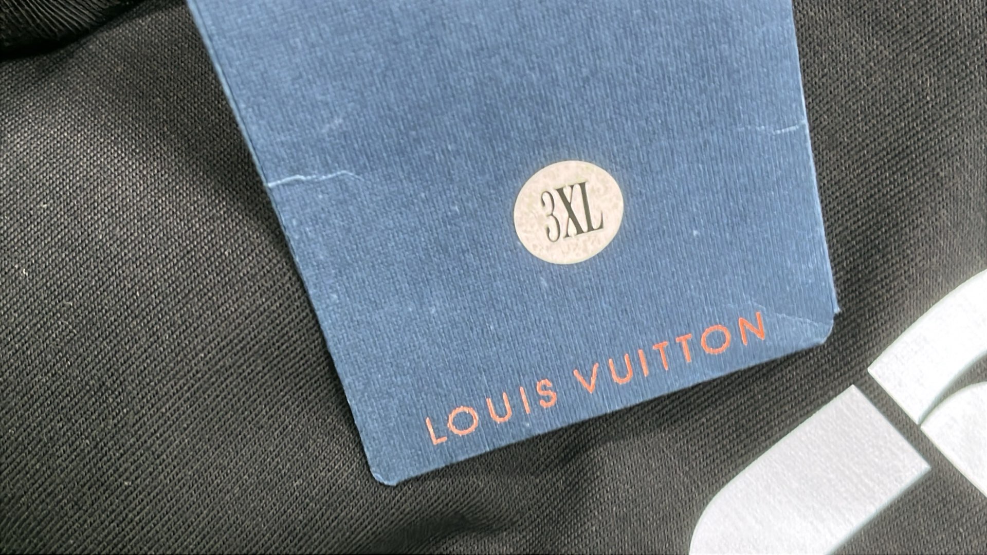 Louis Vuitton White T-Shirt with Blue Logo Design