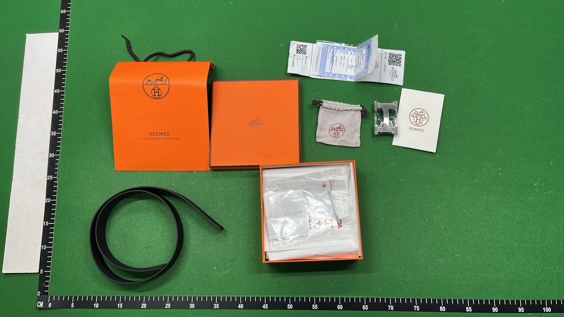 Hermes Togo Leather H Buckle Belt 38mm